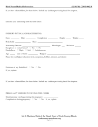 Form CCCO0062 Birth Parent Medical Information - Cook County, Illinois, Page 2