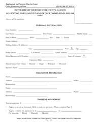 Form 337_033 Application for Payment Plan for Court Costs, Fines and/or Fees - Cook County, Illinois