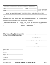 Document preview: Form CCP0612 Approval by Beneficiary of Trust on Closing of Decedent's Estate - Cook County, Illinois