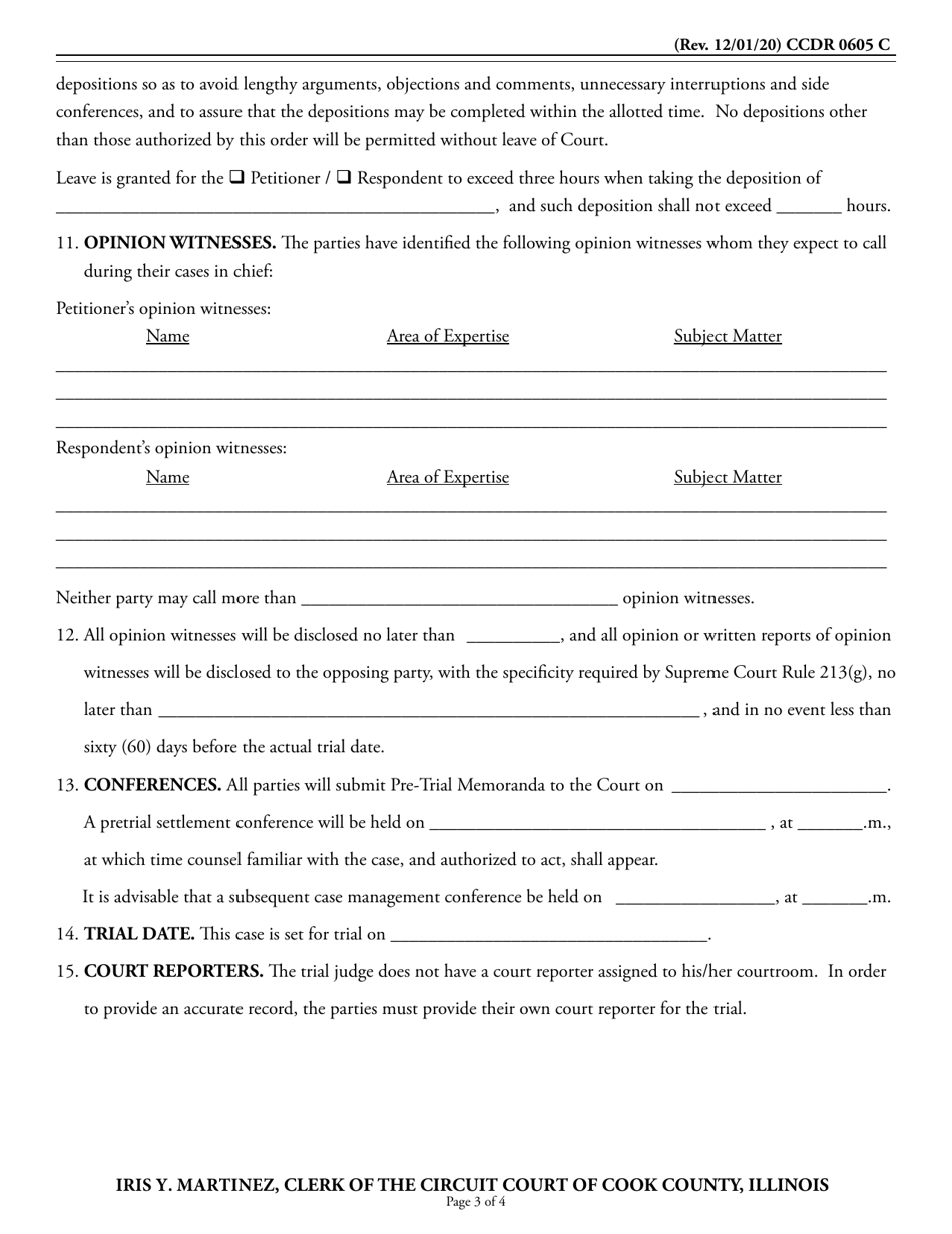 Form CCDR0605 Case Management Order - Cook County, Illinois, Page 3