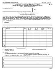 Form CCJP0635 Case Management Conference Order - Termination of Parental Rights Trial - Cook County, Illinois