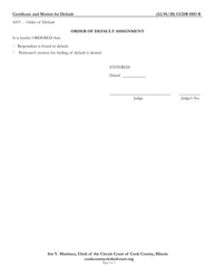 Form CCDR0103 Certificate and Motion for Default - Cook County, Illinois, Page 2