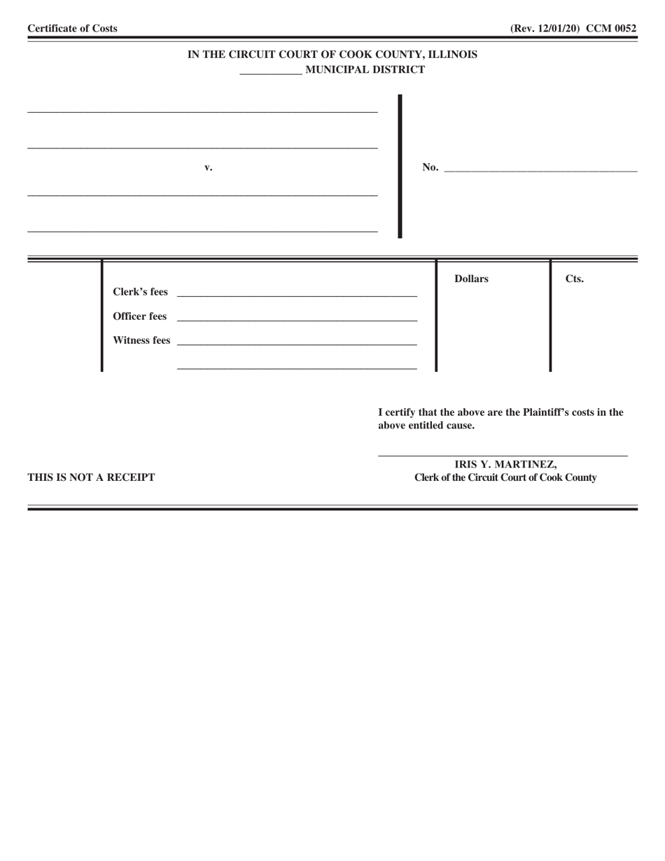 Form CCM0052 - Fill Out, Sign Online and Download Fillable PDF, Cook ...