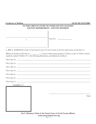 Document preview: Form CCCO0006 Certificate of Mailing - Cook County, Illinois