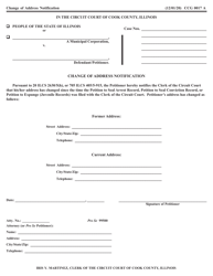 Document preview: Form CCG0017 Change of Address Notification - Cook County, Illinois