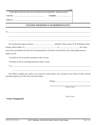 Document preview: Form CCP0212 Citation for Removal of Representative - Cook County, Illinois