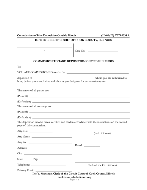 Form CCG0038  Printable Pdf