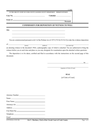 Form CCP0324 Commission for Deposition of Witness to Will - Cook County, Illinois