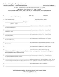 Form CCCR0108 Problem Solving Court Participant Consent for Release/Disclosure of Confidential Information - Cook County, Illinois