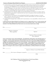 Form CCCR0106 &quot;Consent to Participate Mental Health Court Program&quot; - Cook County, Illinois, Page 2