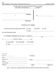 Document preview: Form CCM0606 Continuance Order - Cook County, Illinois