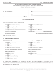 Document preview: Form CCJP0622 Continuance Order - Cook County, Illinois
