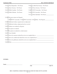 Form CCJP0622 Continuance Order - Cook County, Illinois, Page 2