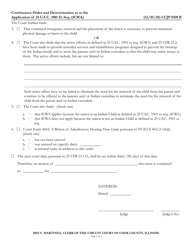 Form CCJP0108 Continuance Order and Determination as to the Application of 25 U.s.c.1901 Et Seq. (Icwa) (Pre-dispositon) - Cook County, Illinois, Page 2
