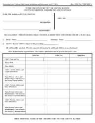 Document preview: Form CCDR0502 Declaration Under Uniform Child Custody Jurisdiction and Enforcement Act (Uccjea) - Cook County, Illinois