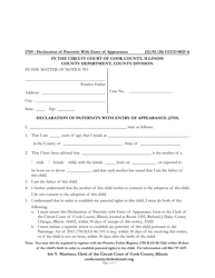 Form CCCO0025 Declaration of Paternity With Entry of Appearance - Cook County, Illinois