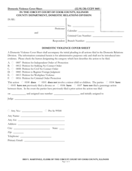 Document preview: Form CCDV0601 Domestic Violence Cover Sheet - Cook County, Illinois