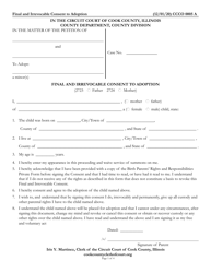 Document preview: Form CCCO0005 Final and Irrevocable Consent to Adoption - Cook County, Illinois