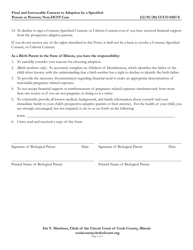 Form CCCO0203 Final and Irrevocable Consent to Adoption by a Specified Person or Persons; Non-dcfs Case - Cook County, Illinois, Page 5
