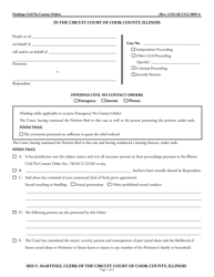 Document preview: Form CCG0809 Findings Civil No Contact Orders - Cook County, Illinois