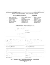 Form CCG0646 Garnishment (Non-wage) Notice - Cook County, Illinois
