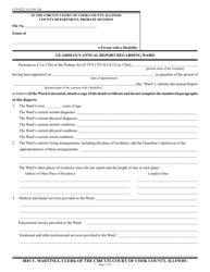 Form CCP0222 Guardian&#039;s Annual Report Regarding Ward - Cook County, Illinois
