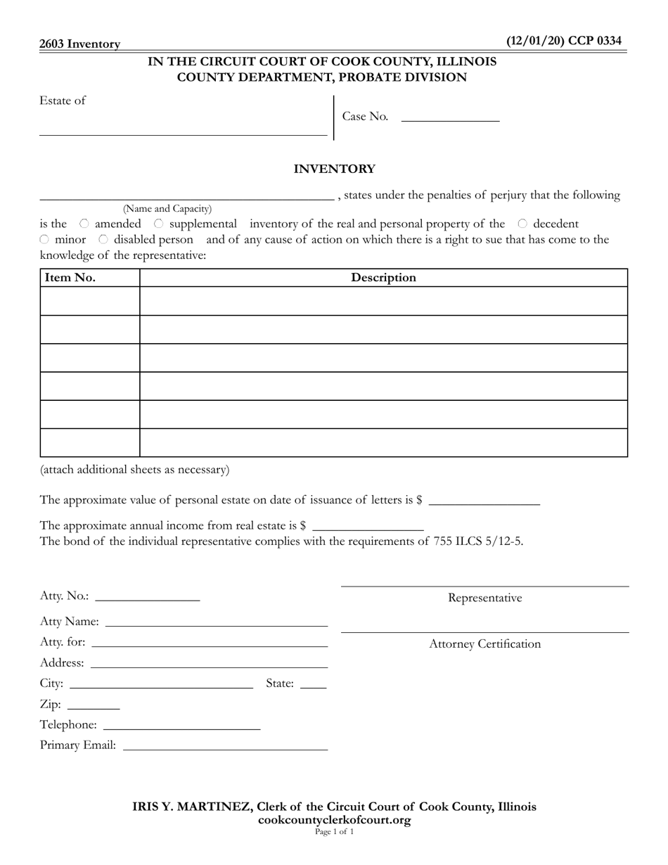 Form Ccp0334 - Fill Out, Sign Online And Download Fillable Pdf, Cook 