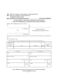 Document preview: Form CCDR0019 Joint Petition for Simplified Dissolution - Cook County, Illinois