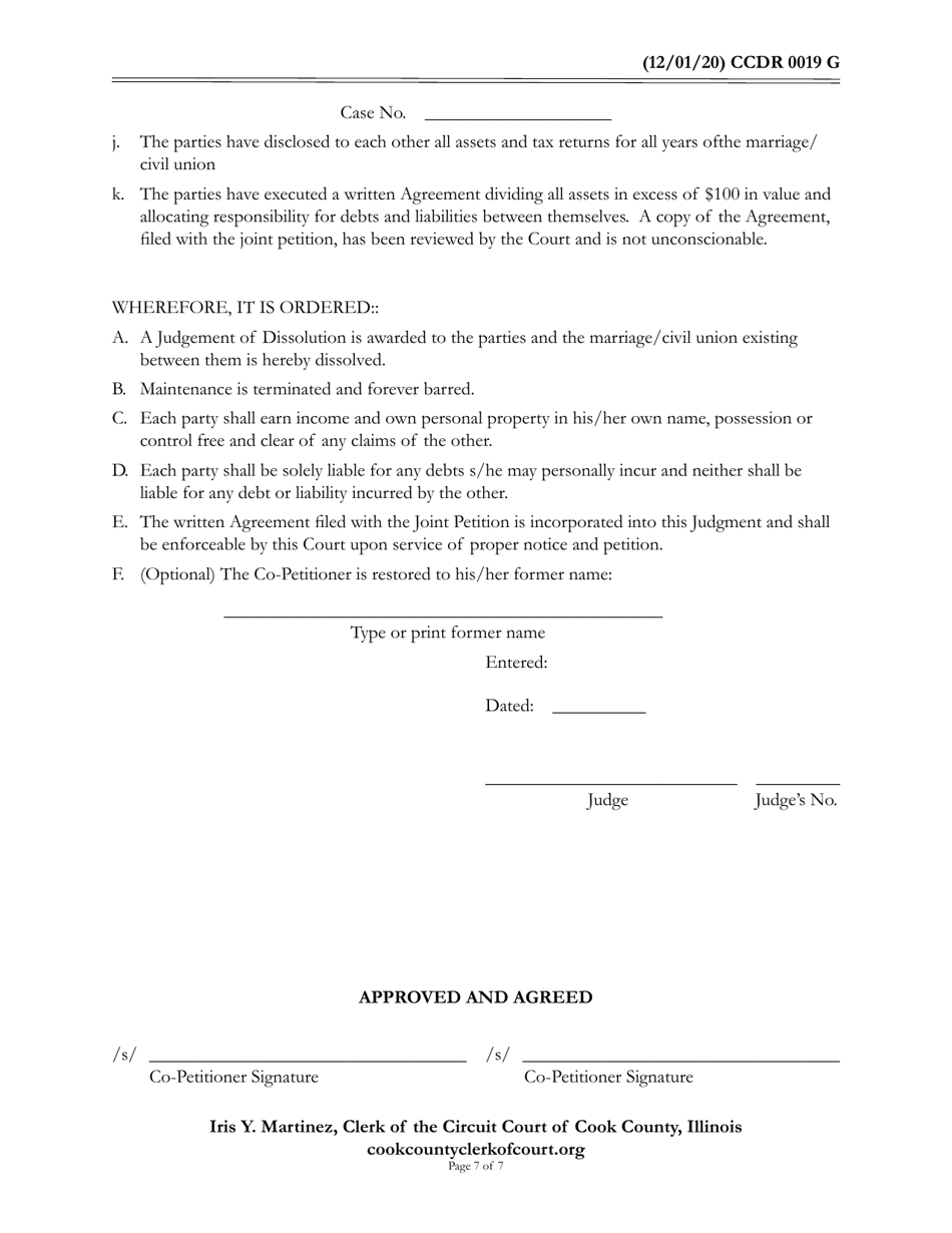 Form CCDR0019 - Fill Out, Sign Online and Download Fillable PDF, Cook ...