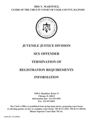 Document preview: Form CCJ0700 Juvenile Sex Offender Registration Termination - Cook County, Illinois