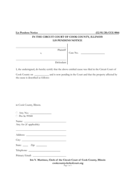 Document preview: Form CCG0066 Lis Pendens Notice - Cook County, Illinois