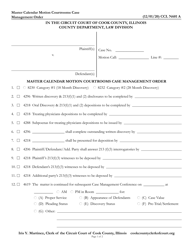 Form CCL N601 Master Calendar Motion Courtrooms Case Management Order - Cook County, Illinois, Page 2