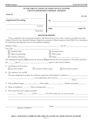 Document preview: Form CCP0705 Mediator Report - Cook County, Illinois