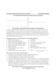 Document preview: Form CCG0020 Fee Exempt and Reduced Fee Agency Cover Sheet - Cook County, Illinois