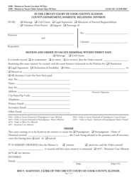 Document preview: Form CCDR0007 Motion and Order to Vacate Dismissal Within Thirty Days - Cook County, Illinois