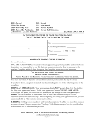 Document preview: Form CCCH0100 Mortgage Foreclosure Summons - Cook County, Illinois