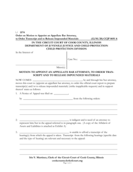 Document preview: Form CCJP0691 Motion to Appoint Appellate Bar Attorney, to Order Transcript and to Release Impounded Materials - Cook County, Illinois