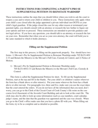 Document preview: Form CCJP0201 Movant's Pro Se Supplemental Petition to Reinstate Wardship - Cook County, Illinois