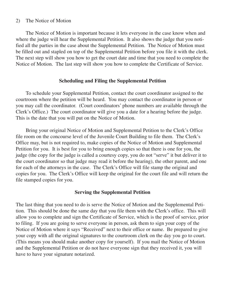 Form CCJP0201 Movants Pro Se Supplemental Petition to Reinstate Wardship - Cook County, Illinois, Page 2