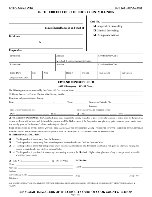 Form CCG0806  Printable Pdf