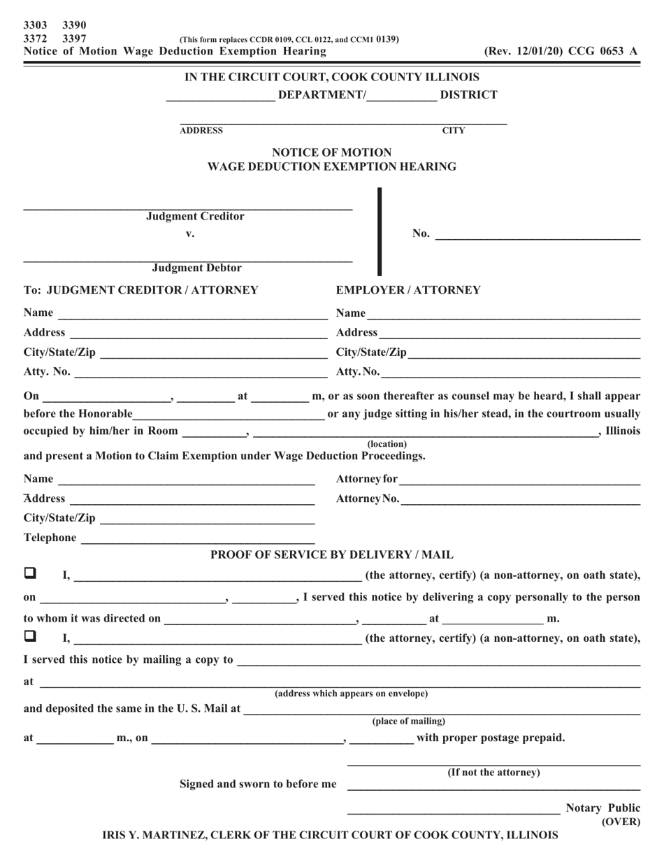 Form CCG0653 - Fill Out, Sign Online and Download Fillable PDF, Cook ...