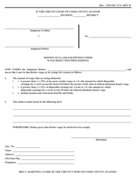 Form CCG0653 Notice of Motion Wage Deduction Exemption Hearing - Cook County, Illinois, Page 2