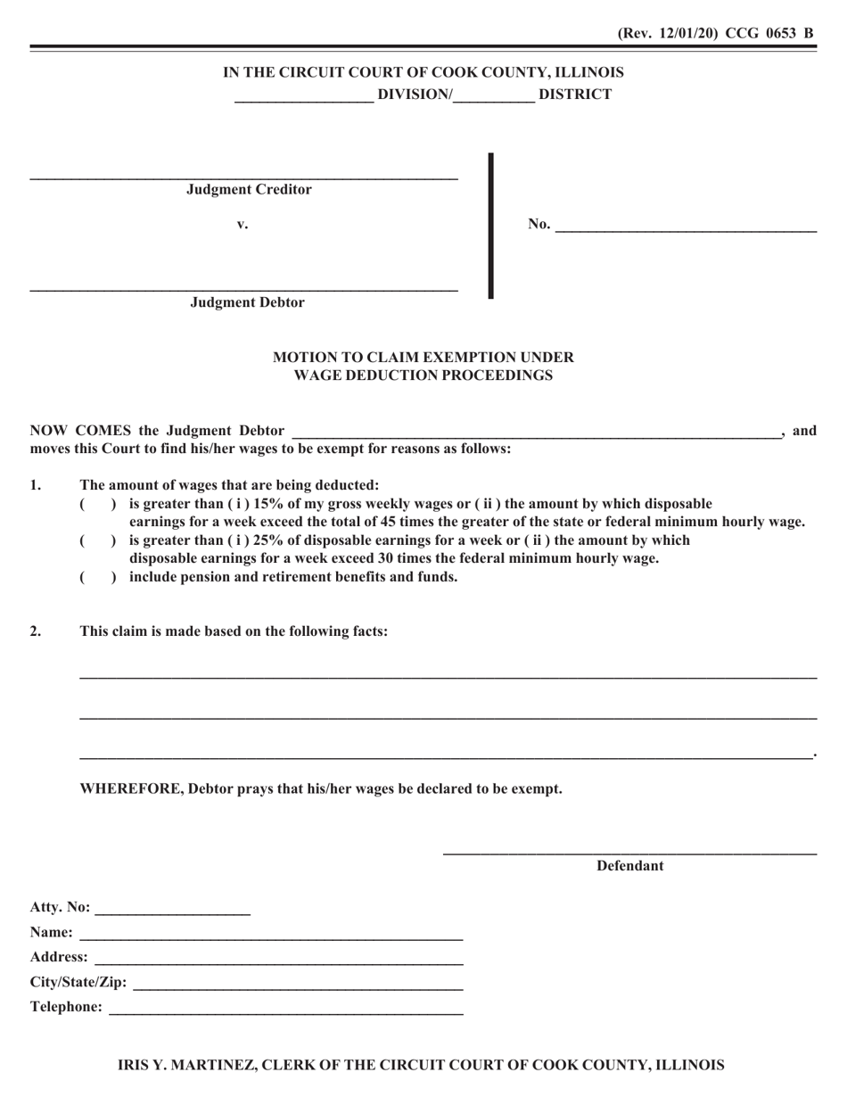 Form CCG0653 - Fill Out, Sign Online and Download Fillable PDF, Cook ...