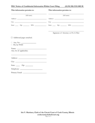 Form CCG0815 Notice of Confidential Information Within Court Filing - Cook County, Illinois, Page 2