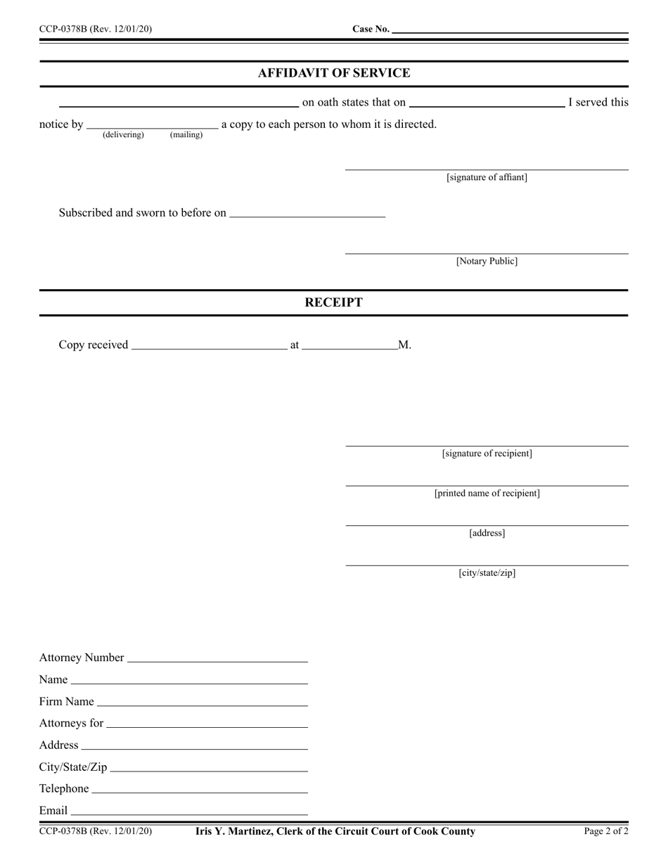 Form CCP0378 Notice of Account - Current or Final - Cook County, Illinois, Page 2