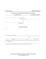 Document preview: Form CCG0613 Notice of Filing - Cook County, Illinois