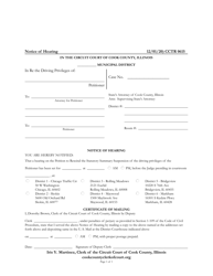 Document preview: Form CCTR0615 Notice of Hearing - Cook County, Illinois