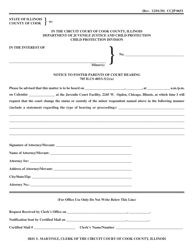 Document preview: Form CCJP0651 Notice to Foster Parents of Court Hearing - Cook County, Illinois