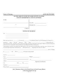 Document preview: Form CCCO0019 Notice of Hearing - Cook County, Illinois