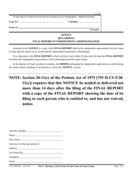 Document preview: Form CCP1008 Notice Regarding Final Report in Independent Administration - Cook County, Illinois